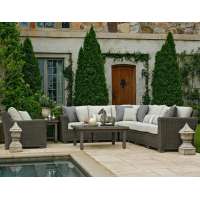 All weather durable wicker rattan large sectional L corner shape sofa set 8 pieces garden outdoor furniture