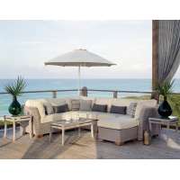 Commercial wicker rattan outdoor living room chaise lounge sofa set garden furniture for Hotel /Resort