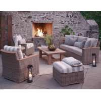 Garden outdoor wicker patio rattan modular chaise lounge living room sofa set 5 pieces furniture