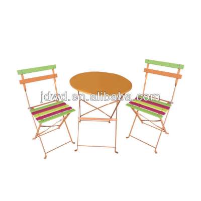 Premium Steel Patio Bistro Folding Outdoor Patio Furniture Set 3 Piece of Foldable Patio Table and Chairs