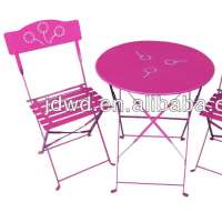 Metal furniture cheap table and chairs set cutting pattern bistro set 3-piece set